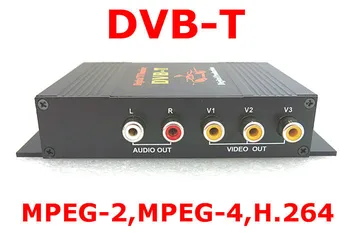 DVB-T Auto 140-200 km/h HD MPEG-4 2 Čip Dve Antény, DVB T Auto Digitálny TV Tuner Prijímač SET-TOP-BOX