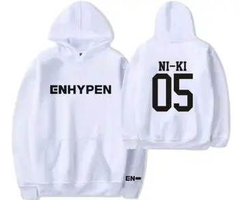 Kpop ENHYPEN DEBUT SHOW:DEŇ JEDEN istom členskom názov tlače, mikiny, unisex fleece/tenký pulóver mikina
