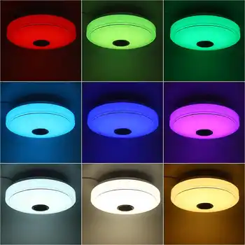 72W Moderné Stropné Svetlo RGB LED Domáce osvetlenie APLIKÁCIU bluetooth Hudby Svetlo Spálňa Lampa 170-260V Smart Strop Žiarovka+Diaľkové Ovládanie
