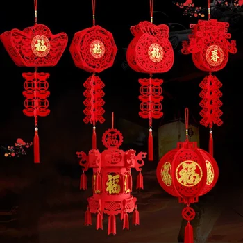 Nová Čínska Red Lantern Jarný Festival Nový Rok Tradičné Červené Požehnanie Visí Prívesok Svietidla Svadobné Party Dekorácie