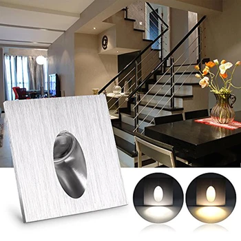 1W Hliníkové Kruhové Vstavané nástenné svietidlo LED Námestie Schodisko&Krok Svetlo Chodby, Kúpeľňa Foyer Jedáleň Doplnkové osvetlenie