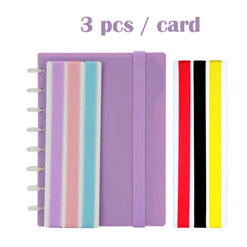 3ks silikónovými pásikmi pre Notebook A5 Notebook Multi-function Popruh Farba Silikónové poznámkový blok Popruh Candy Farby Knihy Uviazať Lano