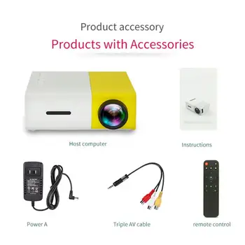 YG300 Mini Projektor mini 3D LED systémovej jednotky AV, USB, SD, HDMI 1080p full hd projektor mobilný telefón projektor halloween PROJEKTORY