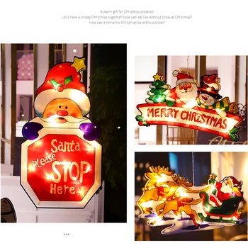Santa Claus a Vianočné Osvetlenie Okna Visí LED Svetlo S Prísavkou Atmosféru Scény Dovolenku Dekorácie Pre Domov Hotel Obchod