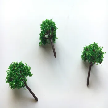 50pcs/veľa Architektúry N Z 1:1000 zmenšený Model Miniatúrne Zelené Stromy V 3 cm Pre Ho Vlak Layout