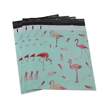 100ks 25.5x33cm 10x13 palca Modrý Flamingo vzor Poly Odosielateľov self-štylizované plastová obálka taška / snehuliak vzor darčekové tašky