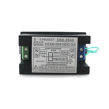 Digitálny Voltmeter Ammeter Amp Watt energie Energie Combo Meter Aktuálny Monitor AC 80-300V 200-450V 100A HD Farebné LED CT Cievka