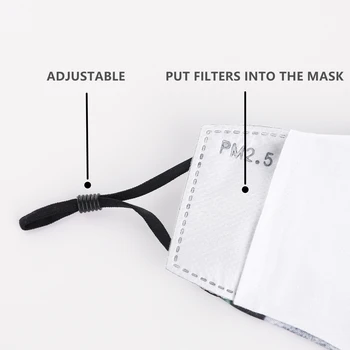 Zohra Oslnivé Farebné Tlač Opakovane Ochranné PM2.5 Filtra úst Maska proti prachu masku na Tvár Vetru Tvár Masku