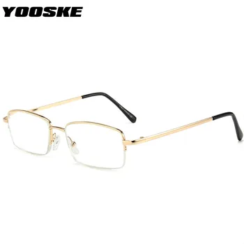 YOOSKE Anti-modré svetlo Okuliare na Čítanie Mužov Business Pol Rám Ďalekozrakosť Okuliare Ženy Anti-únava Presbyopia Okuliare +2.0