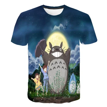 2020 Totoro deti t-shirt Lete 3D detská Pokemon dievčatá oblečenie Ghibli camisetas Hayao Miyazaki Roztomilý Kreslený Anime T košele, Topy