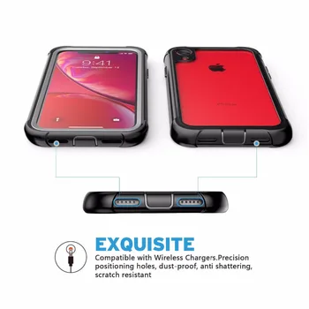 Pre iPhone XR Prípade Full-Telo Ťažkých Ochrany s vstavaným-in Screen Protector Robustný Brnenie Kryt Jasné Shockproof Prípade, 6.1