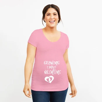 Prichádza my Valentine materskej tričko Valentine tričko tehotné tričko baby odhaliť tehotenstva nádrž baby sprcha darček mama tričko