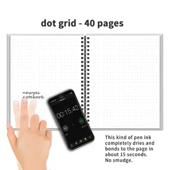 A4 Dot grid Smart Opakovane Vymazateľné SpiralNotebook Papierový poznámkový blok Denník Vestník Úradu Školy Cestovateľov Kreslenie Darček