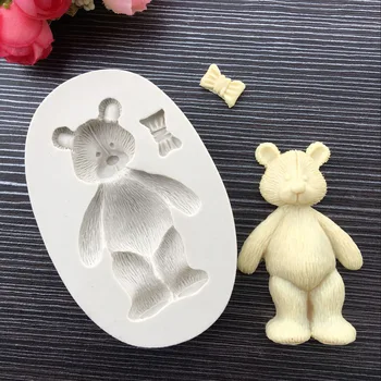 Nové 3D medveď silikónové formy Fondant cake decoration Čokoládové cesto cookie formy Mydlo plesne