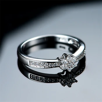 DY 925 Sterling Silver Prsteň So Zirkónmi Láska Token, Romantický Temperament Classic Pre Ženy snubný Prsteň Módne Šperky