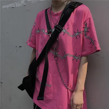Harajuku Žien T-Shirts Streetwear T Voľné Tričko s Krátkym Rukávom Unisex Tees Pár Oblečenie