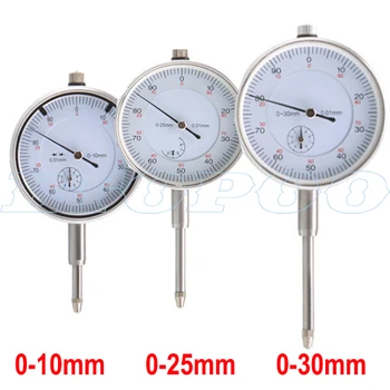 0.01 mm Dial Indikátor Rozchod Shockproof dial rozchod Indikátor Mesure Nástroj Nástroj 0-10 mm 0-25 mm 0-30 mm 0-50mm Analógový Mikrometer