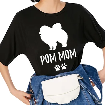 Móda Bežné Ženy Krátke Vtipné Pomeranian Psa Mamičky Písmeno T-Shirt Harajuku Topy Roztomilý Dievča Tee tričko