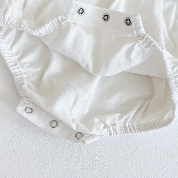 Jeseň baby girl kombinézach Dievča Čipky Long-Sleeve Jumpsuit Dieťa Bavlna One-Piece Suit Plazenie Oblečenie +Klobúk