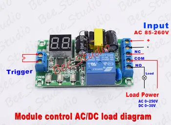 AC 110V 220V 230V Digitálny LED Cyklus Odkladu zapnúť/VYPNÚŤ Časovač Relé Modul 8 režimov