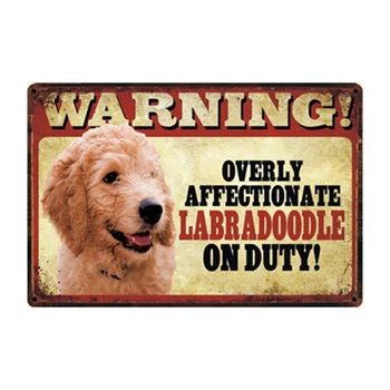 [ Kelly66 ] Zvieratá, Pes Upozornenie Doberman Zlatý Labrador Kovové Prihlásiť Tin Plagát Domova Bar Múr Umenia Maľby 20*30 CM Veľkosť Dy91