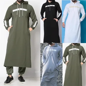 Nové Pánske Jubba Thobe Arabčina Islamské Oblečenie Zimné Moslimských Saudská Arábia Arabčina Abaya Dubaj Dlhé Rúcha Tradičné Kaftan Sveter
