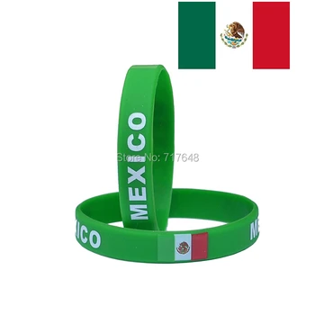 300PCS vlajka Mexiko Tmavo zelený náramok silikónové náramky doprava zadarmo spoločnosťou FEDEX