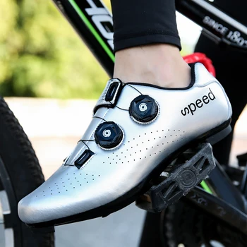 Nové profesionálne Zlaté, Strieborné Cestnej MTB Cyklistické Topánky Cestnej Bike Self-Locking Topánky Uhlíkových Vlákien Ultralight Cyklistické Preteky Topánky