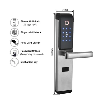 Smart Security Biometrický snímač Odtlačkov Digitálny Kód RFID Karty, Elektronické zámky Dverí S Bluetooth App WiFi pre Domáce