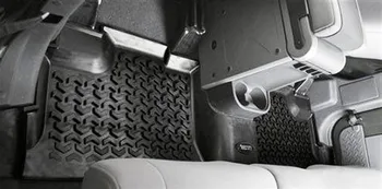 Nové Bolaxin 3D Slush Gumy Zadné Riadok Podlahové Rohože Pad Líniové Koberce pre 2007-2017 Jeep Wrangler JK 2-Dvere ( 2ks/set , Black )