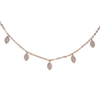 2019 Nové ružové zlato choker náhrdelník 5pc drop shipping bling bling cz turecký zlým okom kúzlo prívesok jemné náhrdelník