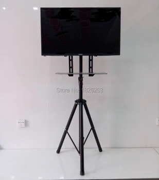 Otočná 360 stupeň 32~55-palcový TELEVÍZOR Pripojiť Stojan Stojan s DVD Držiak VESA 100~400mm Nakladanie 50kgs Výškovo Nastaviteľné TV Podlahový Stojan