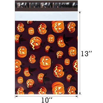 100ks 25.5x33cm 10x13 palcový Halloween Dizajnér Poly Odosielateľov self-štylizované plastová obálka taška / snehuliak vzor darčekové tašky