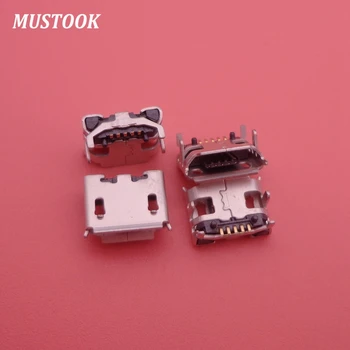 100KS/VEĽA micro mini 5P 5Pin USB konektor zásuvka pre nabíjačku 4 nohy DIP VEĽKÝ Vôl horn
