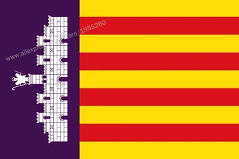 Vlajka Baleárske Ostrovy, Mallorca 3 x 5 FT 90 x 150 cm Španielsko Vlajky, Bannery