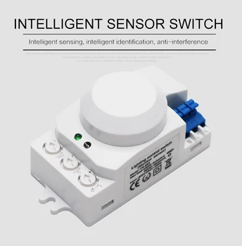 220V mikrovlnný senzor prepínač pohyb ľudského tela radarový detektor spínač svetiel smart home inteligentná elektronika 360° LED