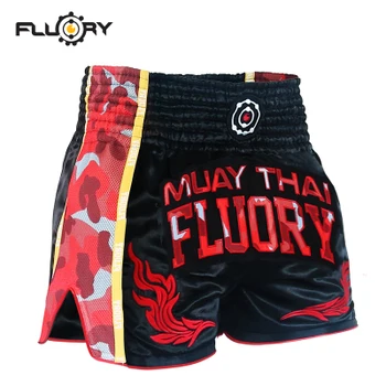 Muay Thai Boj kickbox Výšivky Šortky Fluory MuayThai Šachty Muži Boja proti Voľný tréning s neútočícím súperom MMA Boj Šortky prétoriánov boxeo