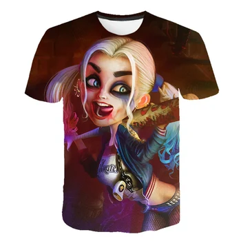 Nové 3D Harajuku Cartoon Harley Quinn T-Shirt Film Samovražedné Komando Vtipné Tričko Žena Klaun T-Shirt Mužov a Žien Tričko Top