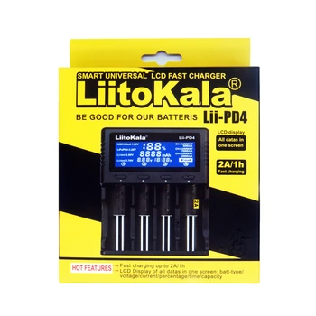 1pcs LiitoKala lii-PD4 LCD 3,7 V 18650 21700 Nabíjačka+4pcs 3,7 V 18650 3400mAh INR18650 34B li-ion Nabíjacie Batérie