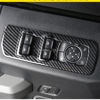 Dvere auta Opierkou Panel Kryt okenného Skla Výťah Prepnúť Tlačidlo Trim Pre Ford Raptor F150 2017-2020 ABS Uhlíkových Vlákien Príslušenstvo