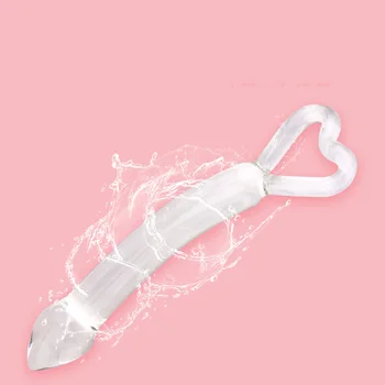Srdce tvar krúžok Pyrex Glass Dildo Crystal falošné penis análny zadok plug prostaty sexuálne hračky pre ženy, masturbácia,dildo produkty