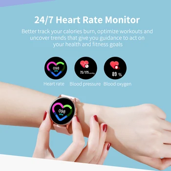 ESEED DT88 smart hodinky ženy, vodotesný ip68 1.22 palcový displej Srdcovej frekvencie, krvného tlaku pre android apple samsung huawei hodinky