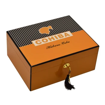 Cohiba humidor box Vysoko Lesklý 50~75 CT Cigary Humidor Cigaru Box S Vlhkomer puros habanos