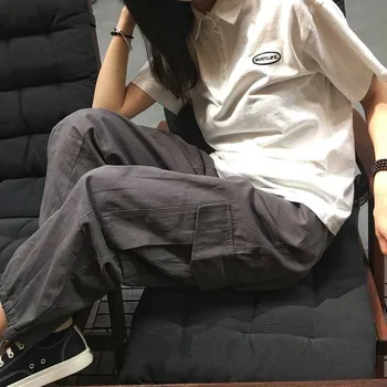 3XL Harajuku Jeseň Cargo Nohavice Ženy Pevné Voľné Tepláky Bežné BF Členok-Dĺžka Nohavice Žena Novú verziu Nohavice Streetwear