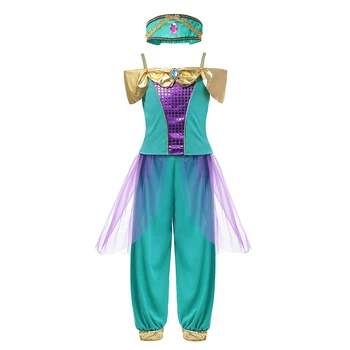 Aladdin Princezná Zdobiť Dievča Arabskom Maškarný Kostým pre Deti Baby Halloween Cosplay Party Oblečenie Darček k Narodeninám