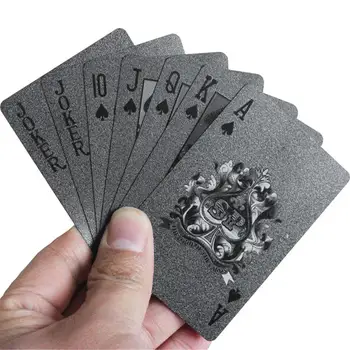 Black Poker Palube Plastové Hracie Karty Doskové Hry Speelkaarten Plastové Karty