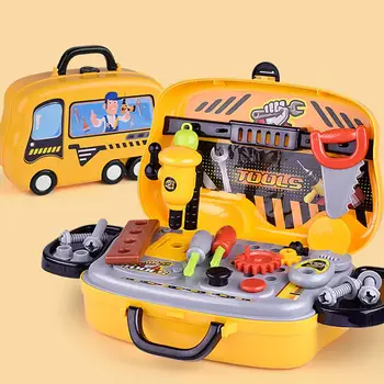 Detské Skladovanie Hračiek Toolbox Chlapec Hrať Dom Repair Tool Set Simulácia Elektrickú Vŕtačku Hračka
