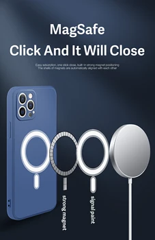 Silicon Telefón puzdro Pre iPhone XS Max XR 11 Pro Max 8 7 Plus Podpora Pre Magsafe Bezdrôtové Nabíjanie Luxusný Zadný Kryt Fundas Coque