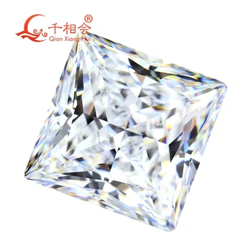 6A biela farba, tvar štvorca princess-cut pre cubic zirconia voľné CZ kameň vyrobený Qianxiang Hui