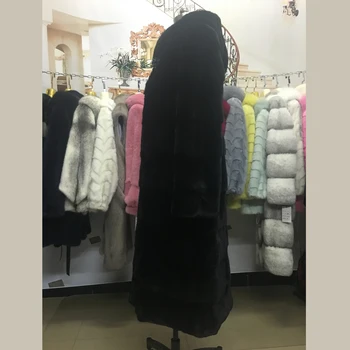 2018 nové žien noriek kožušinový kabát dlhý žena bunda móda
